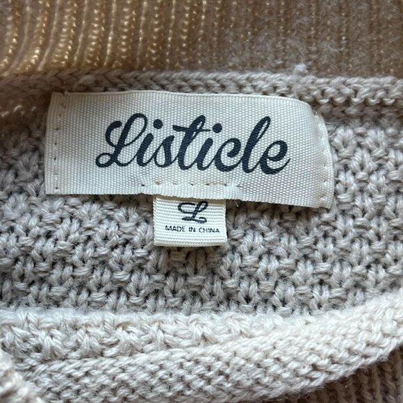 Cream And White Lace Boho Sweater, Women's Large Floral Lace Long Sleeve Shirt - Picture 4 of 8